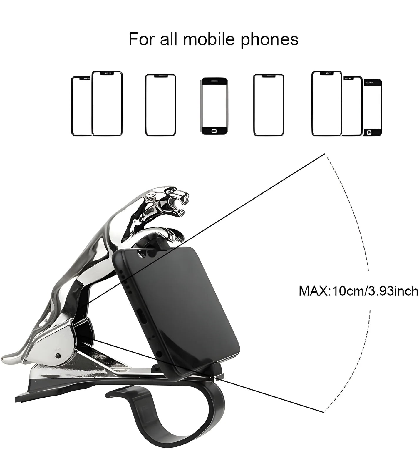 Jaguar Car Mobile Phone Mount Stand 360 Degree Rotation