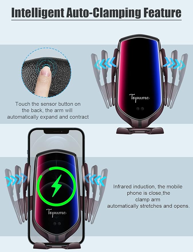 SimpleFast™ 2-in-1 Wireless Car Phone Holder & Charger